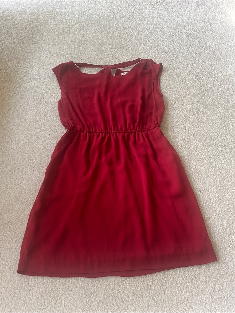 BCBGeneration Red Sleeveless Elastic-Waist Mini Dress